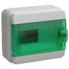 Щит накладной пластиковый КМПн-8 TEKFOR 8м белый зеленая прозрачная дверь IP65 IEK (01-03-102)