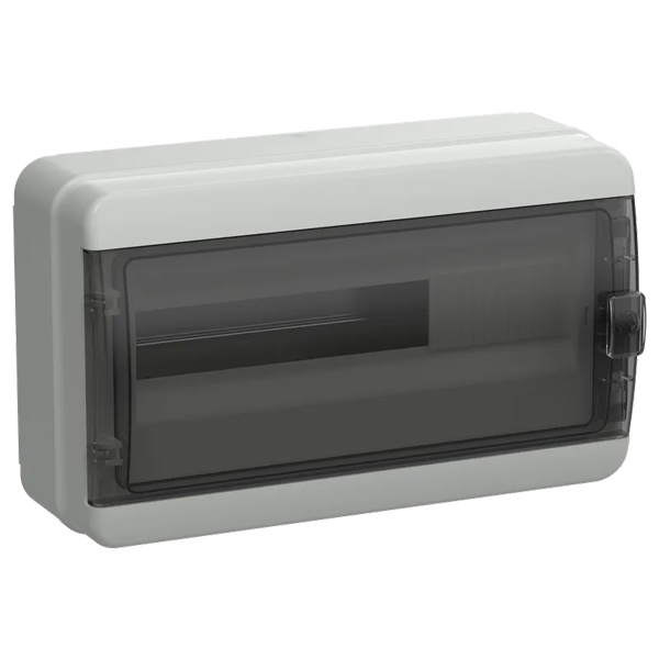 Щит накладной пластиковый КМПн-18 TEKFOR 18м белый черная прозрачная дверь IP65 IEK (01-03-001)