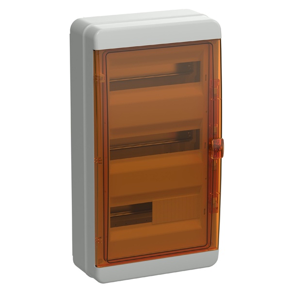 Щит накладной пластиковый КМПн-36 TEKFOR 36м белый оранжевая прозрачная дверь IP65 IEK (01-03-043)