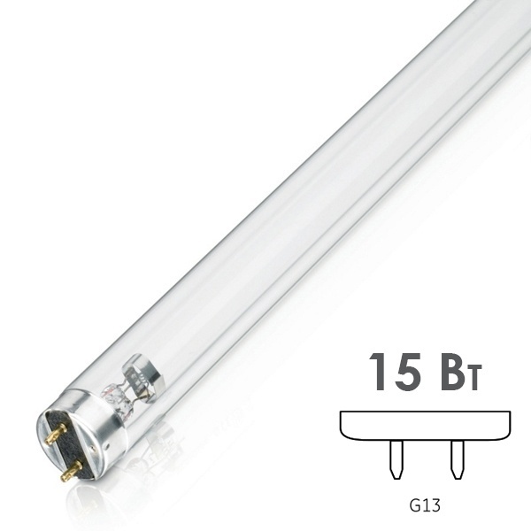 Лампа бактерицидная Philips TUV G15 T8 15W G13 L438mm специальная безозоновая 871150072617940