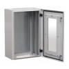 Навесной металлический шкаф с прозрачной дверью DKC CE IP66 400x400x200мм с монтажной платой