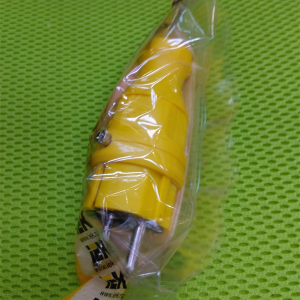 Каучуковая вилка прямая ИЭК Омега с заземляющим контактом, цвет желтый