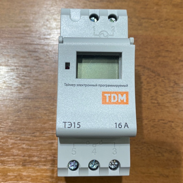 Электронный программируемый таймер ТЭ8А ТДМ, 16 циклов, номинальный ток 16 ампер, монтаж на DIN-рейку, ширина 36 мм