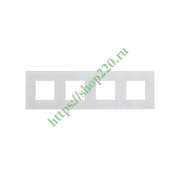 Рамка 4-постовая, серия Zenit, стекло белое (N2274 CB)