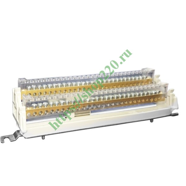 Шина ABB ZK219 N+PE 63A с отверстиями 4х16+23х10, ZK219, 915.6 ...