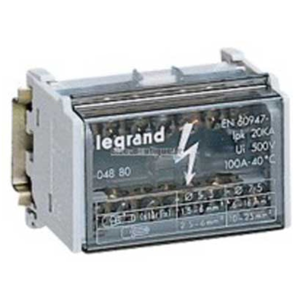 Модульный распределительный блок (кросс-модуль) 2х7 контактов 100A Legrand