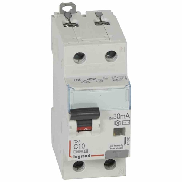 Дифференциальный автомат 1P+N C10A 30мА тип AC однофазный электромеханический 6кА DX3 Legrand (дифавтомат, АВДТ)