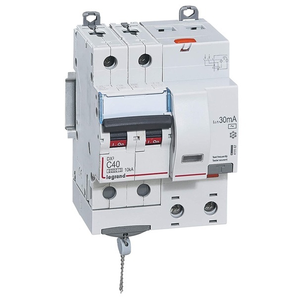 Дифференциальный автомат 2P C40A 30мА тип AC однофазный электромеханический 6кА DX3 Legrand (дифавтомат, АВДТ)