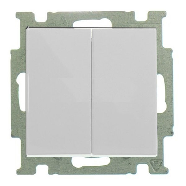Выключатель двухклавишный ABB Basic 55 цвет белый шале (2006/5 UC-96-5)