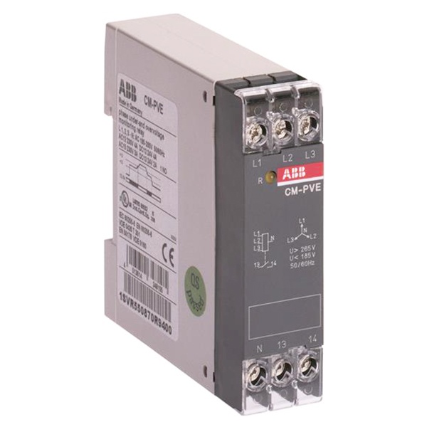 Реле контроля напряжения CM-PVE (контроль 3 фаз) (контроль Umin/max L1- L2-L3 320-460В AC) 1НО конта