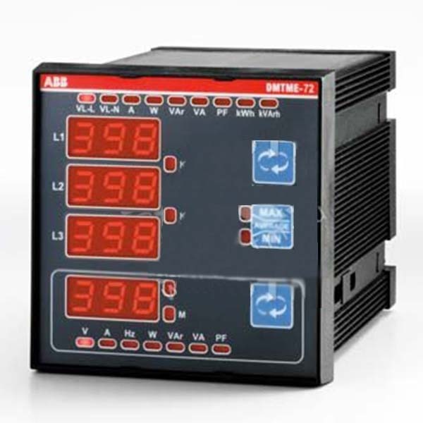 Мультиметр ABB DMTME-I-485-72 ~ 230/400В, 72х72мм измерение через трансформатор тока RS485+ 2 выхода