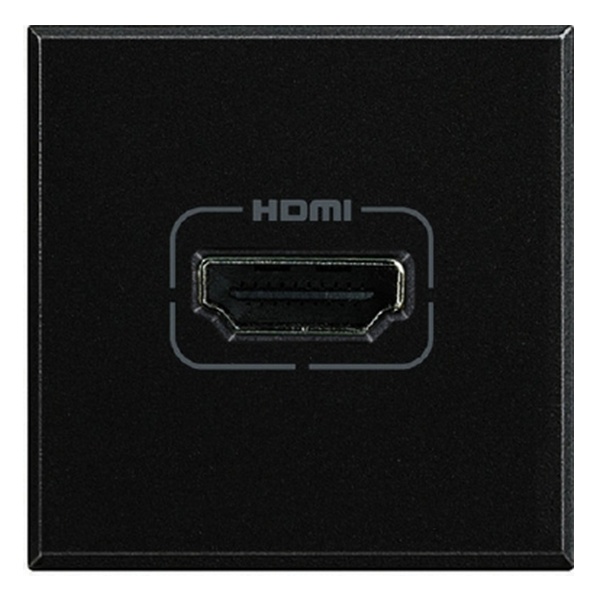 Розетка HDMI 2 модуля Axolute Антрацит