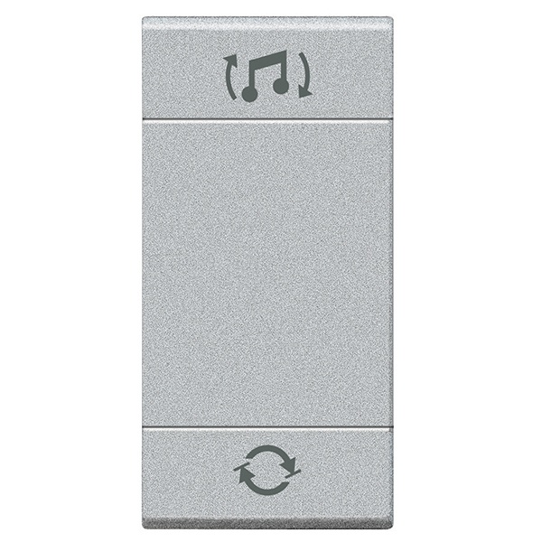 Подсвечиваемая клавиша, функции звуковой системы 1м Bticino MyHOME LivingLight алюминий