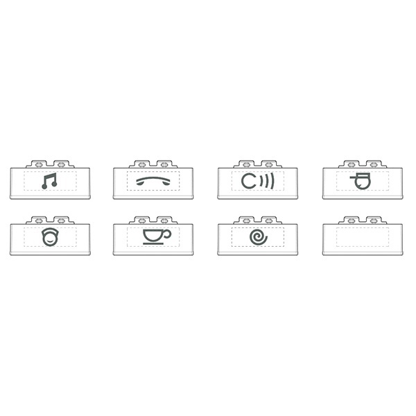 Набор вставок для сменных клавиш 6 вариантов по 5 штук Bticino LivingLight алюминий