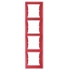 Рамка Sedna 4 поста вертикальная, красная