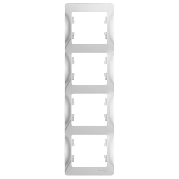 Рамка Glossa 4-постовая , вертикальная, белый