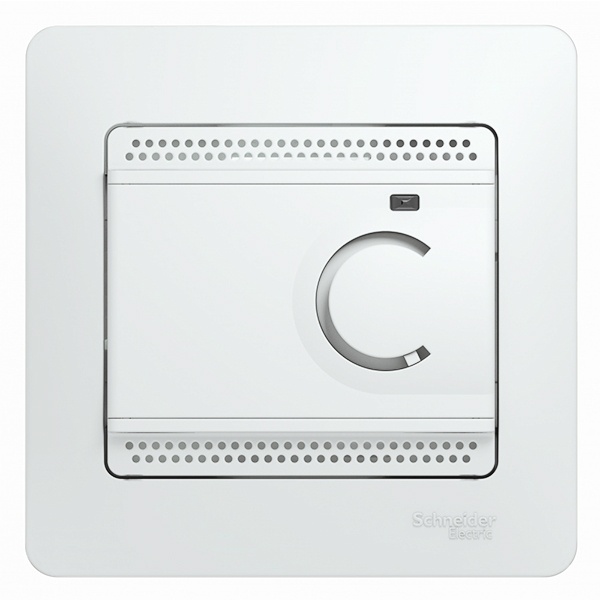 Термостат электронный теплого пола с датчиком +5 +50C 10A в сборе SE Glossa, белый