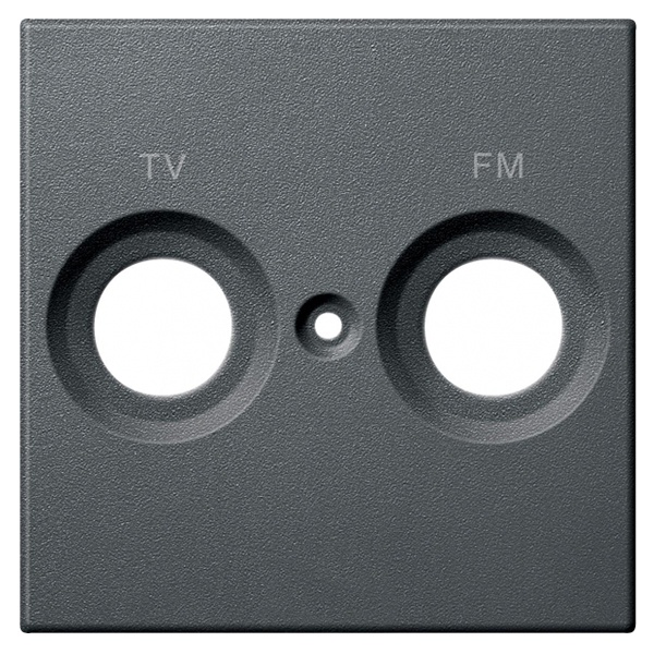 Накладка телевизионной розетки c надписью TV+FM System M Merten антрацит