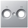 Накладка телевизионной розетки c надписью TV+FM System M Merten алюминий