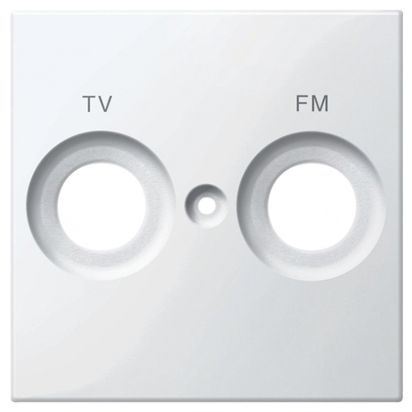 Накладка телевизионной розетки c надписью TV+FM System M Merten полярно-белый