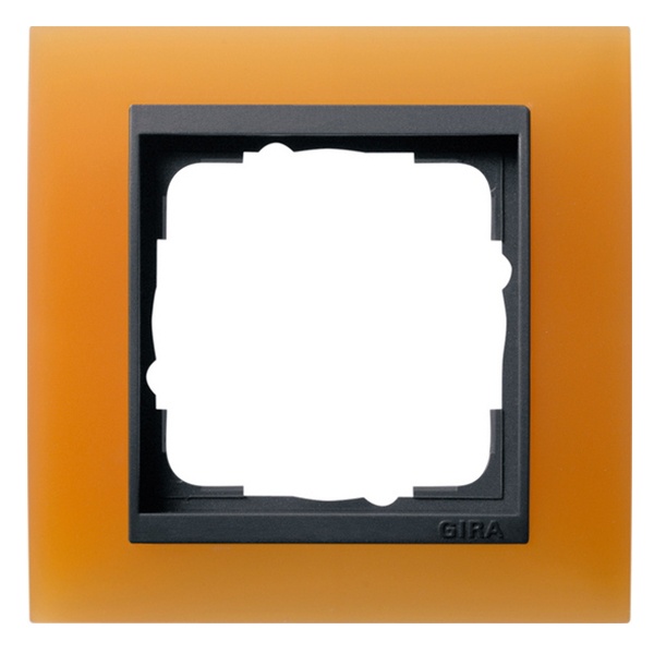 Рамка 1-ая Gira Event Матово-Оранжевый цвет вставки Антрацит