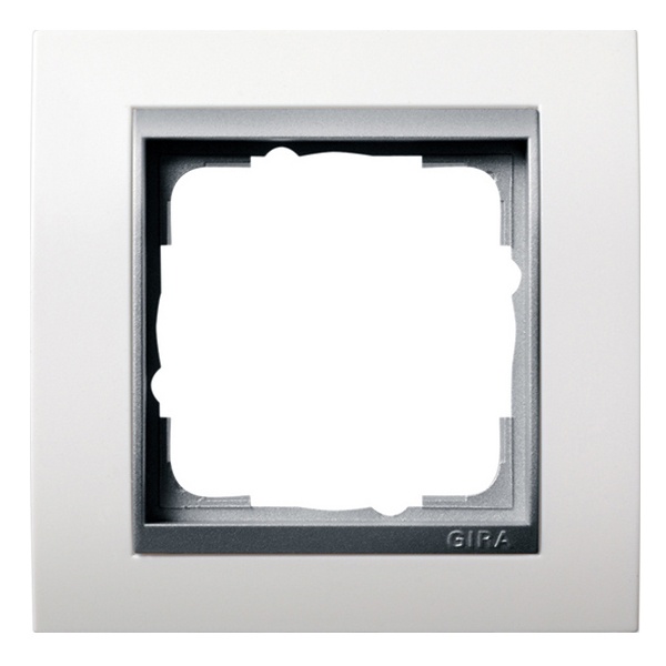 Рамка 1-ая Gira Event Матово-Белый цвет вставки Алюминий