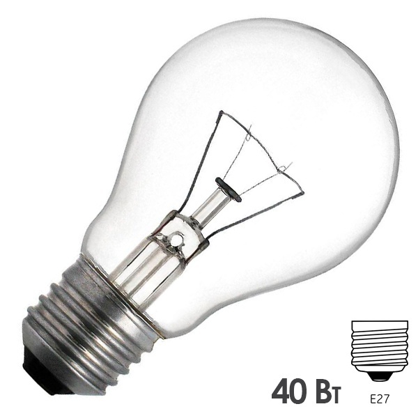 Лампа накаливания 24В 40Вт Е27 прозрачная (МО 24-40) (8106003/353398300)
