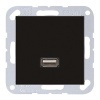 Розетка USB-удлинитель 1 местная Jung A Черный механизм+накладка
