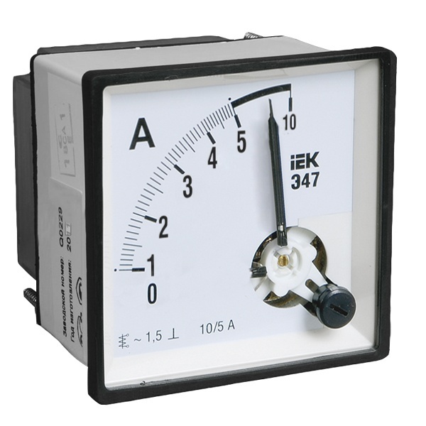 Амперметр аналоговый Э47 10А класс точности 1,5 72х72мм IEK