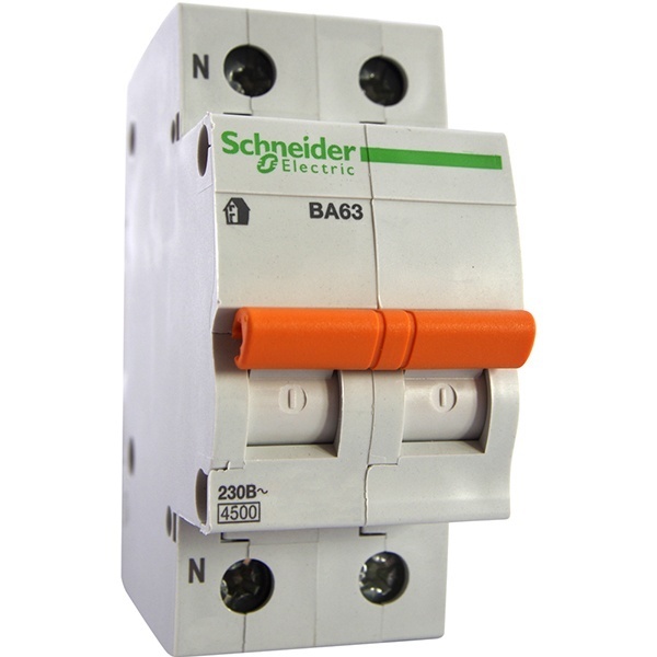 Автоматический выключатель Schneider Electric ВА63 1п+н 10A C 4,5 кА (автомат электрический)