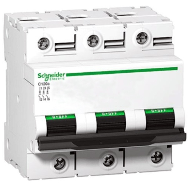 Автоматический выключатель Schneider Electric Acti 9 C120N 3П 100A C 10кА 4,5 модуля (автомат электрический)