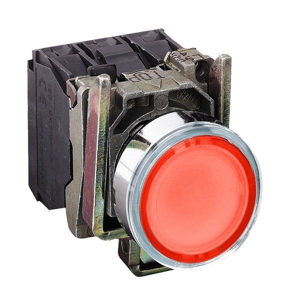 Кнопка Schneider Electric XB4BW34B5 c возвратом, с подсветкой 24В 22мм красная