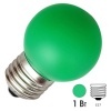 Лампа светодиодная шарик Feron LB-37 1W 230V E27 зеленый