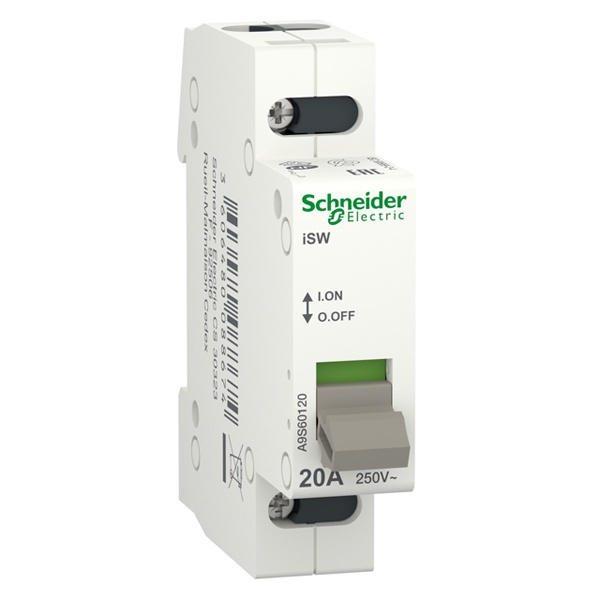 Выключатель нагрузки 1П 20A однофазный iSW Acti 9 Schneider Electric (рубильник)