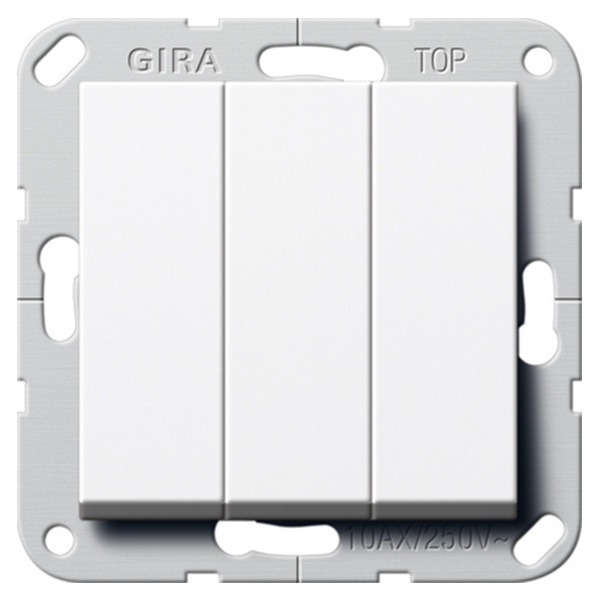 Выключатель/переключатель трехклавишный Gira System 55 белый глянцевый