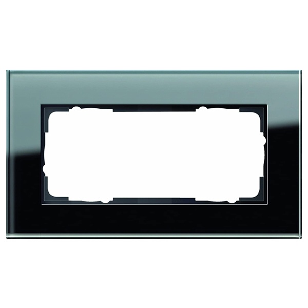 Рамка 2-я без перегородки Gira Esprit Чёрное стекло