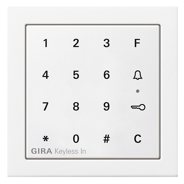 Цифровой кодовый замок Gira F100 глянцевый белый