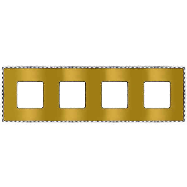 Рамка 4-ная Fede Belle Epoque Metal, bright gold+bright chrome