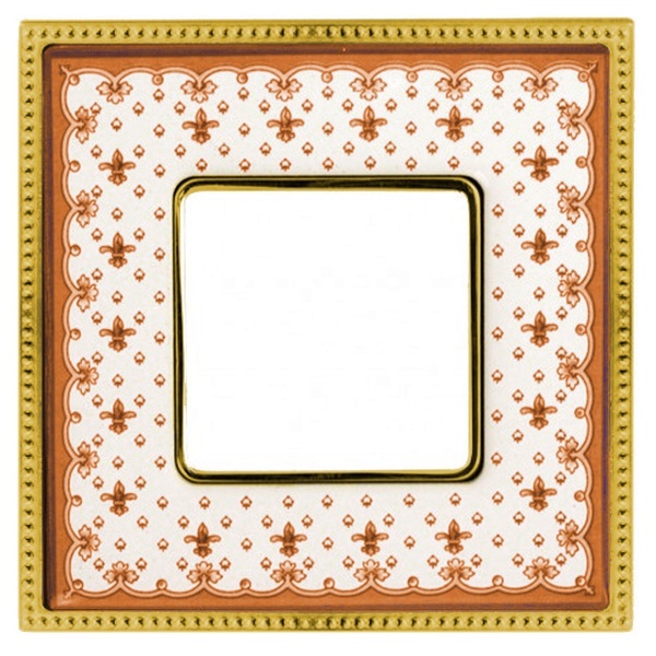Рамка 1-ная Fede Belle Epoque Porcelain, brown lys-bright gold
