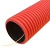 Труба гофрированная двустенная ПНД 50 мм гибкая с зондом красная тип 450 [100м] Промрукав (гофра для кабеля)