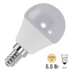 Лампа светодиодная шарик FL-LED GL45 5,5W 2700К 220V E14 45х80 510Лм теплый свет