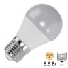 Лампа светодиодная шарик FL-LED GL45 5,5W 2700К 220V E27 45х80 510Лм теплый свет
