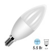 Лампа светодиодная свеча FL-LED C37 5,5W 6400К 220V E14 37х108 510Лм холодный свет