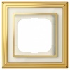 Рамка 1-постовая ABB Династия, Латунь полированная/белое стекло (1721-838-500)