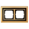 Рамка 2-постовая ABB Династия, Латунь полированная/черное стекло (1722-835-500)
