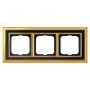 Рамка 3-постовая ABB Династия, Латунь полированная/черное стекло (1723-835-500)