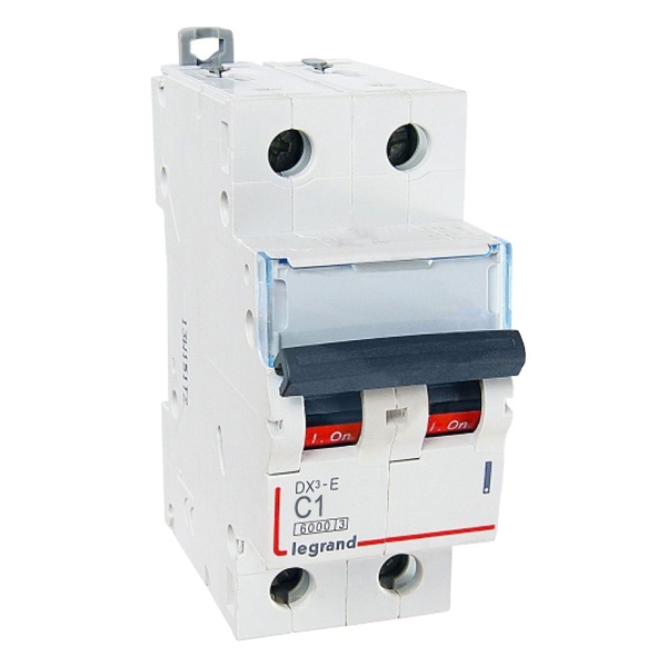 Автоматический выключатель Legrand DX3-E C1 2П 6000/6kA (автомат электрический)