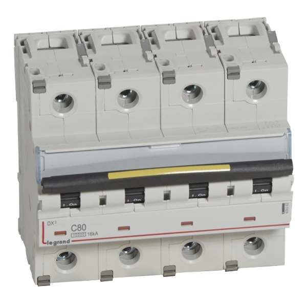 Автоматический выключатель Legrand DX3 4П C80A 10kA/16kA  6 модулей (автомат электрический)