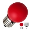 Лампа светодиодная шарик FL-LED DECO-GL45 1W RED 230V E27 красный