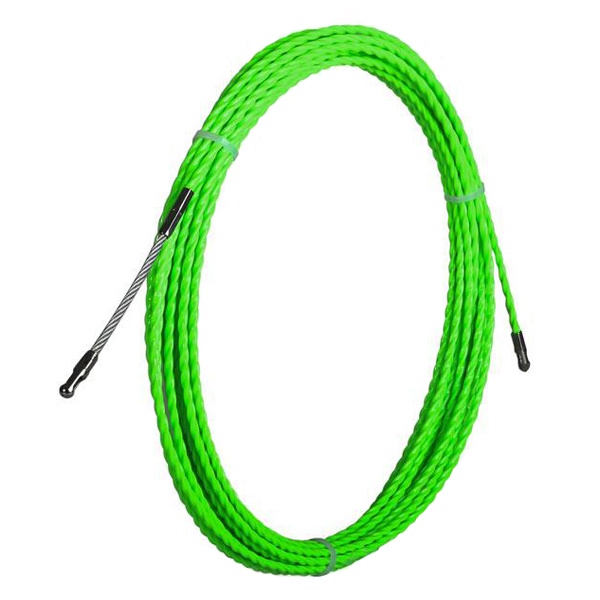 Протяжка кабельная из плетеного полиэстера PET d4mm L10m зеленый Fortisflex (PET-1-4.0/10)